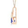 thumbnail image 2 of ANGARA Natural Trillion Tanzanite Wishbone Pendant with Diamond in 14K Rose Gold for Women (Size-5mm) | December Birthstone, Birthday, Anniversary, Jewelry Gift for Women | Natural Tanzanite Necklace, 2 of 8