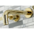 thumbnail image 4 of Kingston Brass KS8122KL Whitaker Double-Handle 3-Hole Wall Mount Bathroom Faucet in Polished Brass, 4 of 8