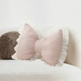 thumbnail image 4 of chaungfeng Cute Bow Pillow - Decorative Lace Bowknot Throw Pillow, Home Decoration Bow Shaped Pillow for Sofa, Couch, Bed, Living Room, Bedroom,Car Backrest Cushion 15.7"x12.5", 4 of 5