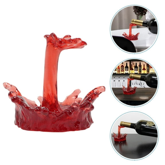 Amosfun Bottle Display Stands Wine Bottle Holder Red Resin 1Set