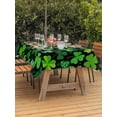 thumbnail image 2 of Outdoor Tablecloth with Umbrella Hole and Zipper, Saint Patrick's Day Rectangle Table Cloth 60x102 Inch Waterproof Tablecloth, Spring Farmhouse Botanical Clovers Picnic Table Cover for Patio Camping, 2 of 7