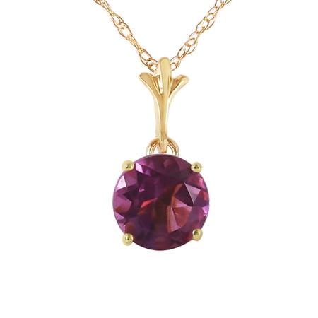 Galaxy Gold 14K Solid Gold 1.15 Carat Natural Amethyst Pendant Necklace for Women - Yellow Gold Fine Jewelry