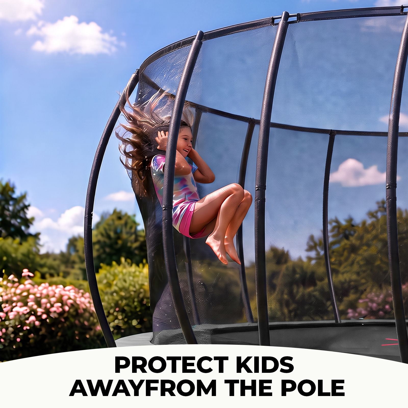 Alvantor 14Ft Trampoline for Kids & Adults, Pumpkin Trampoline with Enclosure Net and Ladder for Backyard Black Red