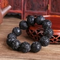 thumbnail image 2 of 1pc 20mm Hand-Carved Wooden Beads Bracelet, Prosperity Charm Jewelry, Fashion Style, Classic Chinese Design, Gift with Elegant Box,Black, 2 of 6