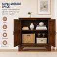 thumbnail image 3 of Aukfa 40" Farmhouse Accent Storage Cabinet, Solid Pine Wood Frame,Storage Organizer for Entryway & Living Room,Espresso, 3 of 7