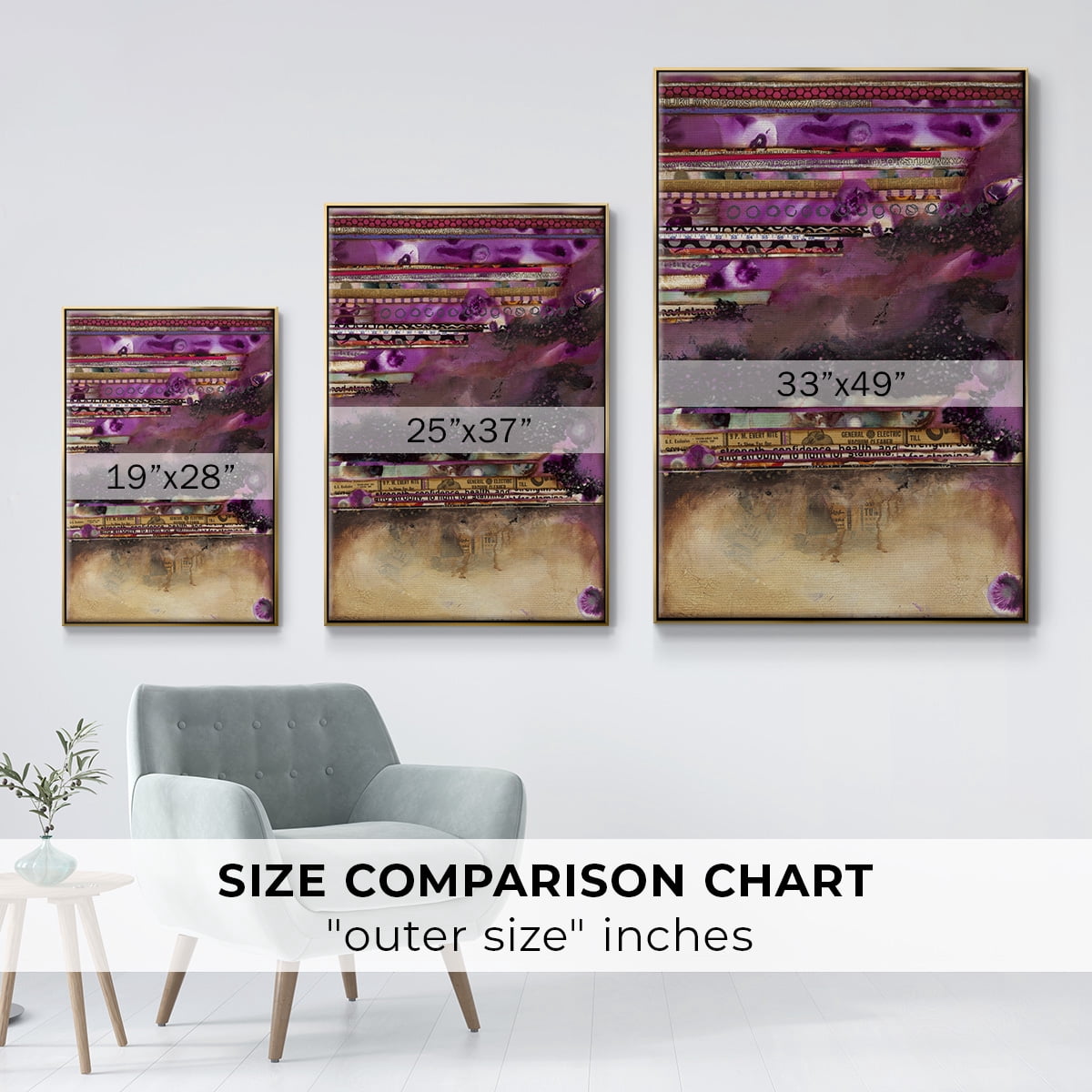 Fuschia on Fire Framed Premium Gallery Wrapped Canvas - Ready to Hang - 17 x 25 - Gold Floating Frame