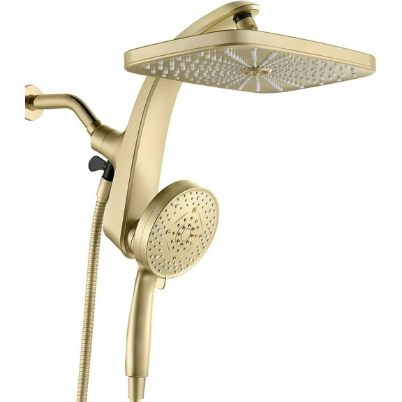 High Pressure Rain Shower Head: Upgrade Shower Heads with Handheld Spray Combo with Fixed Showerhead and 10 Sprays Handheld Shower Head, Detachable Shower head Built-in Power Jets