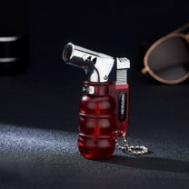 TOPRenddon Bright Fire Torch Lighter，Small Welding Spray Inflatable Lighter Elbow Fixed Fire Straight Lighter,Green Energy Favorite Lighter with Safe Button for Home Kitchen