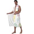 thumbnail image 7 of Colevkie Men's Bath Towel & Shower Skirt 2 Pcs Set Quick Drying Adjustable Bath Wrap Set Water Absorption for Home Spa Hotel Beach Printed Plants Pattern, 7 of 7