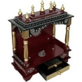 thumbnail image 3 of Mereappne Wooden Temple for Home Size 23.9 X 11.9 X 29.9 inch Maroon Mandir House Decoration, 3 of 5