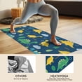 thumbnail image 4 of DarkBlue Cartoon Dinosaurs Leaves Clouds Pattern Hot Yoga Mat Towel Non Slip for Hot Yoga - Quick-Drying Yoga Mat Cover with 4 Corner Pockets with Travel Bag - Hot Yoga Towel Non Slip 70"x26", 4 of 6
