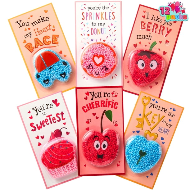 Juguete de espuma JOYIN para el día de San Valentín con tarjetas, 12 unidades