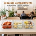 thumbnail image 4 of 8 Pzs Contenedores de Vidrio para Almacenamiento de Alimentos con Tapas, Contenedores Herméticos de Vidrio para Preparación de Comidas de 2 y 3 Compartimentos (4 Contenedores y 4 Tapas), Aptos para, 4 of 11