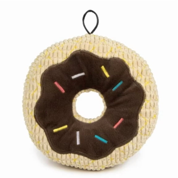 Chocolate Donut Durable Plush Dog Toy