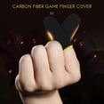 thumbnail image 2 of 18-Pin Carbon Fiber Finger Sleeves For PUBG Mobile Games Press Screen Finger Sleeves Black & Yellow(, 2 of 5