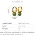 thumbnail image 2 of 14K Gold White Jade and Green Jade Round Bead Earrings For Women, Unique Gift for Friends On Christmas, 2 of 5