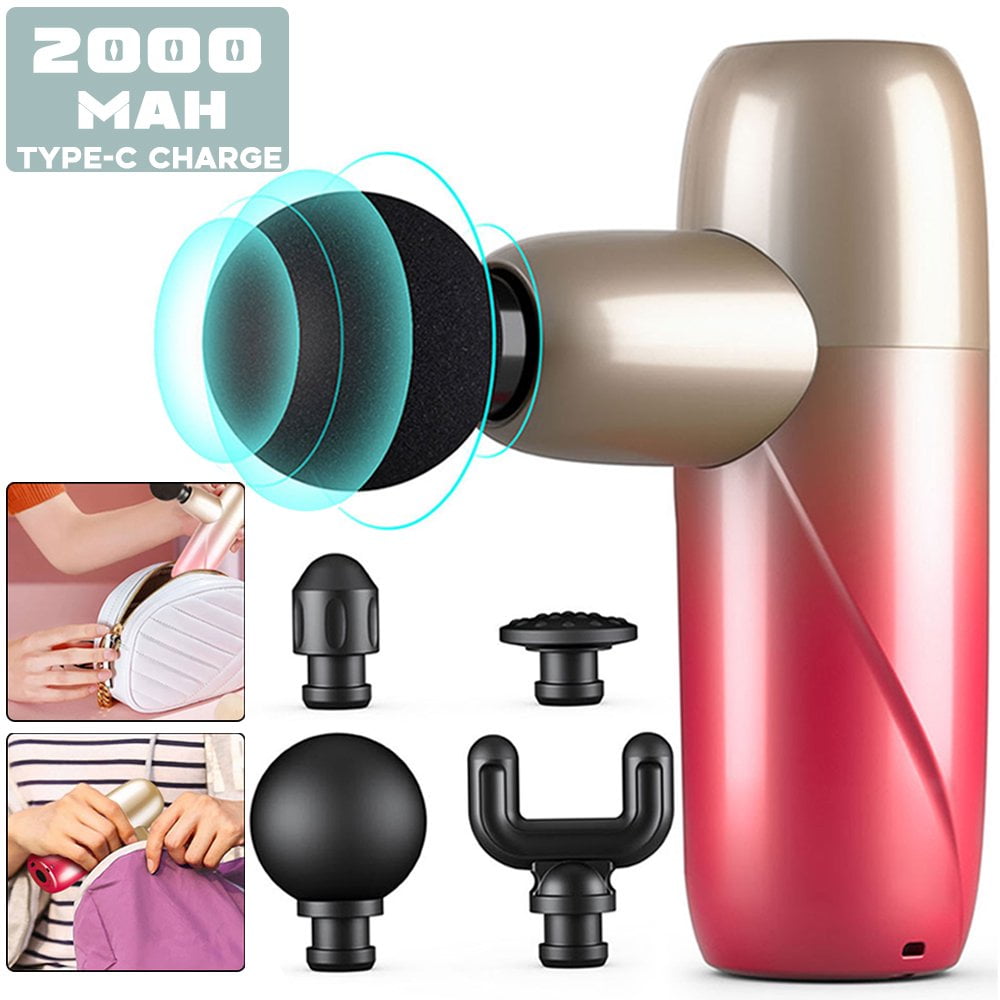 GIUGT Mini Massage Gun, 5 Speed Handheld Electric Deep Tissue Massager Electric Silent Portable Massage Gun, Type-C Charging