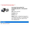 thumbnail image 2 of Front Brake Pad and Rotor Kit - Compatible with 2013 - 2018 Audi A8 Quattro 2014 2015 2016 2017, 2 of 2