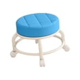 thumbnail image 4 of Taburete de pedicura Gloria, Asiento rodante bajo, redondo, Fácil de mover, Azul oscuro, 4 of 9