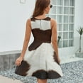 thumbnail image 6 of Texture of Brown Cowhide with Brown Spots Women's Tank Dress V Neck Sleeveless Summer Sundress, 6 of 7