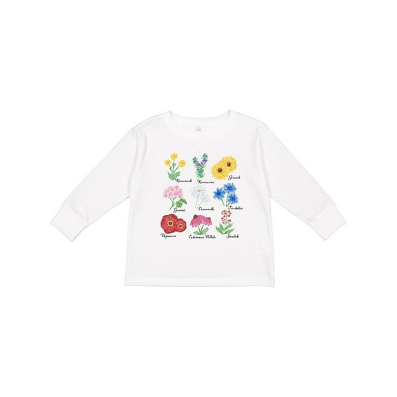 Inktastic Italian Wild Flower Chart Boys or Girls Long Sleeve Toddler T-Shirt