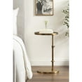 thumbnail image 2 of Kate and Laurel Engles Traditional Adjustable-Height Oval C-Table, 15 x 10 x 28, Antique Brass, Vintage Round Indoor Metal C-Shaped End Table with Embossed Pattern for Use as Overbed Table, 2 of 10