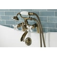 thumbnail image 2 of Kingston Brass KS267PXAB Kingston Deck Mount Clawfoot Tub Faucet with Hand Shower, Antique Brass, 2 of 3