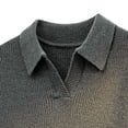 thumbnail image 5 of LYSMORA Men's Collared V Notch Ribbed Knit Sweater Long Sleeve Pullover Top for Daily Commute City Stroll Weekend Casual Outing, 5 of 5