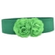 thumbnail image 1 of Cinturón elástico elegante con cinta grande y flores para mujer Verde, 1 of 9