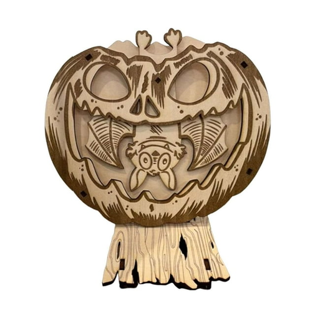 Cut File Cut Pumpkin With A Swinging Bat Lightburn Xtool.Halloween Pumpkin Decoration Fretwork Wood Handmade Decoration.