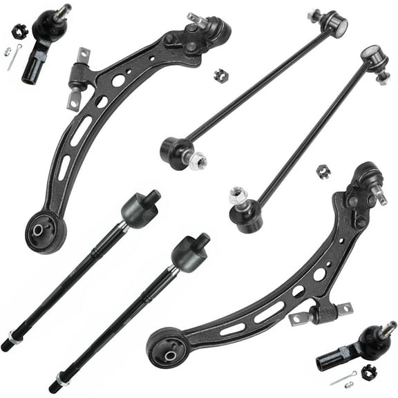 Detroit Axle - 8pc Front End Suspension Kit for 1997-2001 Toyota Camry, 1997 Avalon, 1997-2001 Lexus ES300, 2 Lower Control Arms w/Ball Joints 2 Sway Bar Links 4 Inner & Outer Tie Rods Replacement