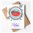 thumbnail image 1 of Lip Flower Frame Cartoon Pattern Welcome Back Greeting Cards Envelopes Blank, 1 of 3