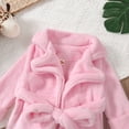 thumbnail image 5 of Esaierr Kids Baby Bathrobe Pajamas for Boys Girls，Toddler Fleece Robes Long Sleeves V-Neck Night-Robe Solid Color Medium Length Sleepwear Loungewear Kids Pjs，Size 1-7 Years, 5 of 7