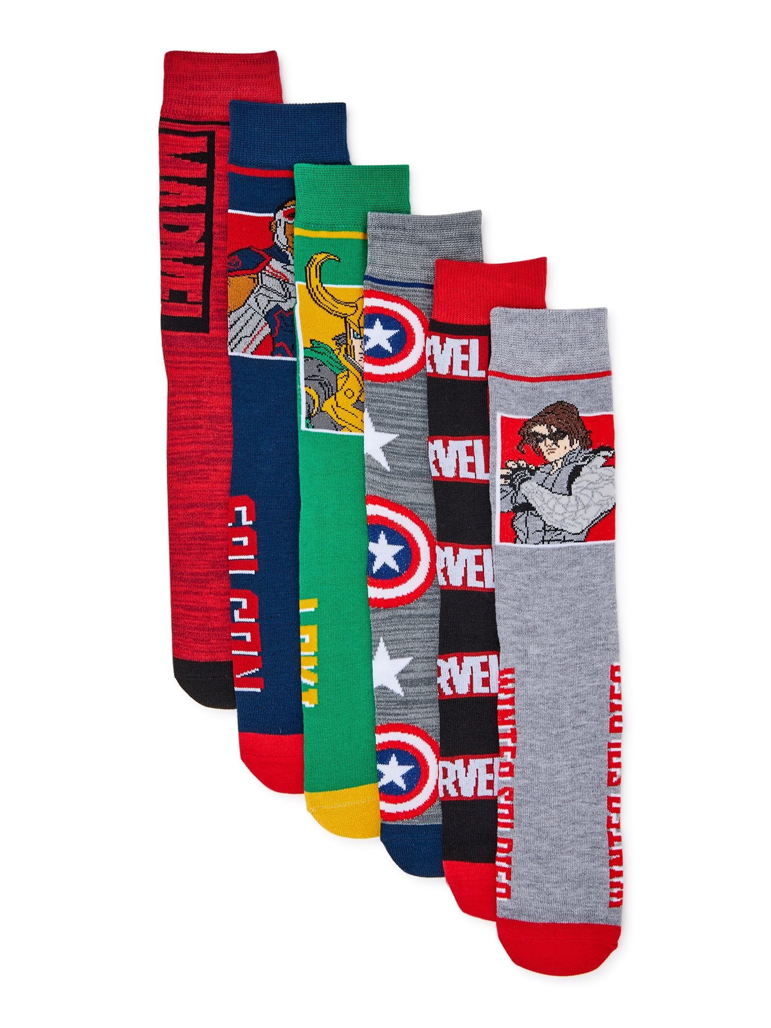 Avengers Age of Ultron Captain America Crew Socks Marvel Comics Mens Size 6-12 
