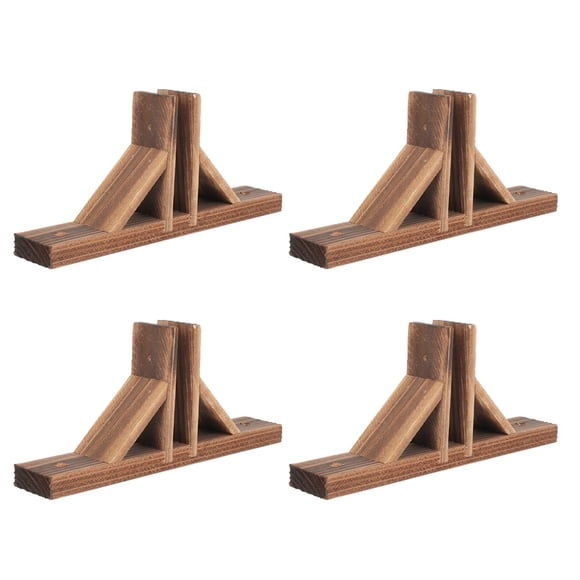 HAMPPLIES 4pcs Fence Post Support for Supporting Garden Fences with Wood Brown
