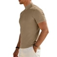 thumbnail image 5 of Mens Mock Turtleneck Shirts Casual Cotton Short Sleeve Shirt Basic Half Neck T-Shirts, 5 of 10