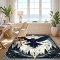 thumbnail image 3 of Design&I 8'x10' Washable Area Rug Extra Large Skid-Resistant Low Profile Ancient Crow Pentagram Rune Circle Gothic Mystical Raven Doormat for Living Room, Family, 3 of 7