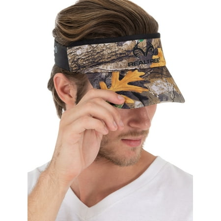 Realtree Men s Performance Hunting/Fishing Visor with Elastic Band Back One Size Fits Most
