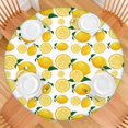 thumbnail image 2 of Yellow Lemon Fruit Slices White Pattern Round Fitted Tablecloth with Elastic Edge,Dining Table Cover Waterproof,Outdoor Round Tablecloth for Camping,Dining,Indoor and Outdoor, 2 of 7