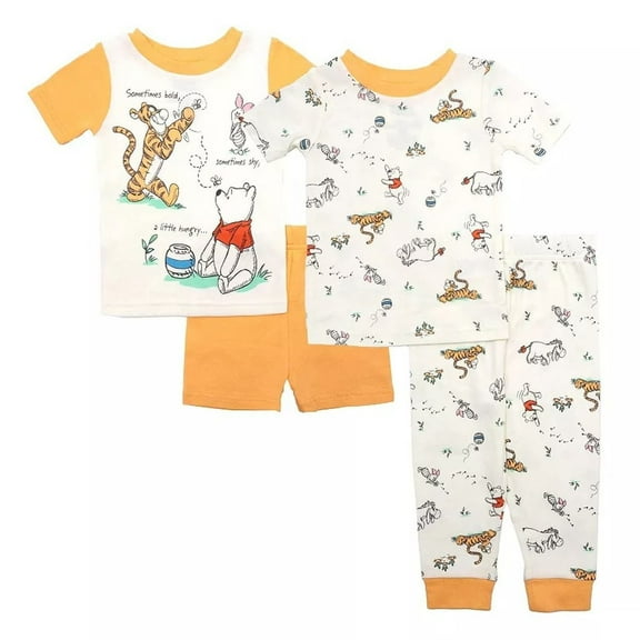 Winnie the Pooh and Character Toddler Boy's 4-Piece Short-Sleeved Pajama Set, Size 3T