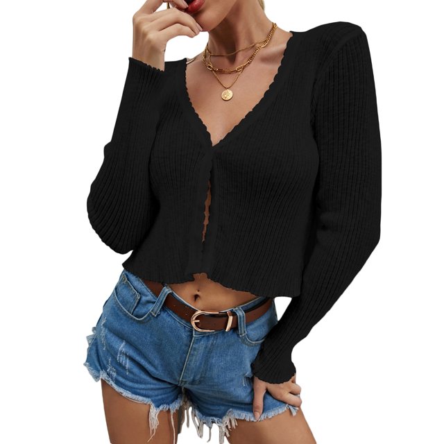 Txlixc Blusa de punto de manga larga para mujeres Txlixc moda