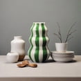 thumbnail image 5 of XINGAG Wavy Striped Ceramic Flower Vase,Retro Green White Stripe Decoration Vase,23cm Unique Curved Shape Table Centerpiece Vase for Living Room Dining Table Home Shelf Decor, 5 of 5