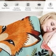 thumbnail image 3 of COMIO Fox Blanket Flower Fox Print Throw Blanket Super Soft Flannel Blankets Gifts for Kids Adults, 3 of 6