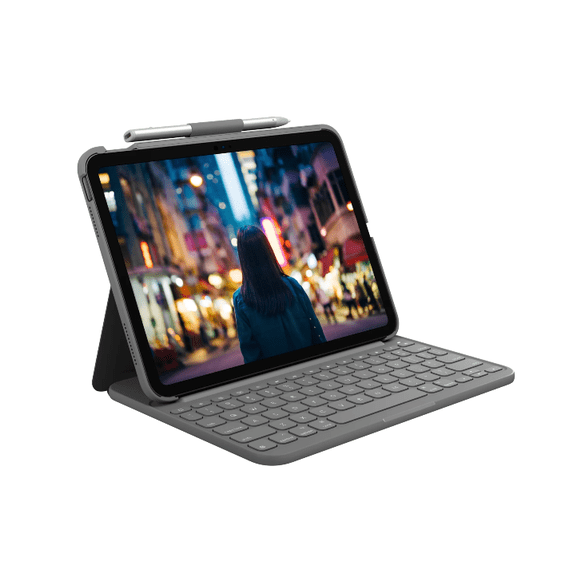 Open Box LOGITECH SLIM FOLIO 10.9 APPLE IPAD 10TH GEN CARRYING CASE OXFORD GRAY 920011368