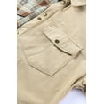 thumbnail image 4 of POGLIP Women's Khaki Plus Size Washed Cord Plaid Shirt, 4 of 6