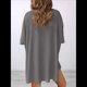 thumbnail image 5 of Traje Casual de Dos Piezas para Mujer, Camisa Holgada de Verano, Pantalones Cortos de Ciclismo, Ropa de Viaje para el Aeropuerto. Gris S, 5 of 7