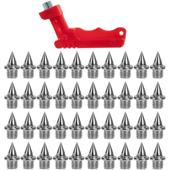 50 pcs Track Spikes Steel Spikes Shoe Spikes Replacement Cross Country Spikes Replacement Pyramid Spikes with Spike Wrench for Track Shoes Sports Shoes Jogging Running Long Jump Field Sprint