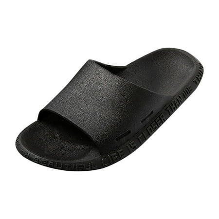

Cathalem Men s Shoes Comfortable Slides for Women Men Adjustable Thick Sole Pillow Slippers Bathroom Sandals(Black 45)