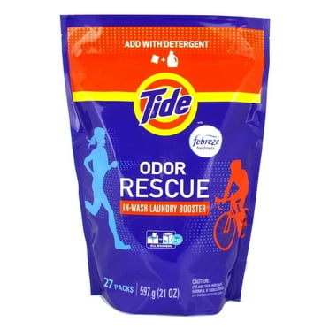 Tide Odor Rescue, In Wash Odor Eliminator, Scent Booster, Removes Odors in a Single Wash, 27 Count (Pack of 2)