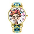 thumbnail image 1 of Reloj Frida Kahlo multicolor para mujer OMAN  Frida Kahlo correa de tela ajustable, 1 of 4